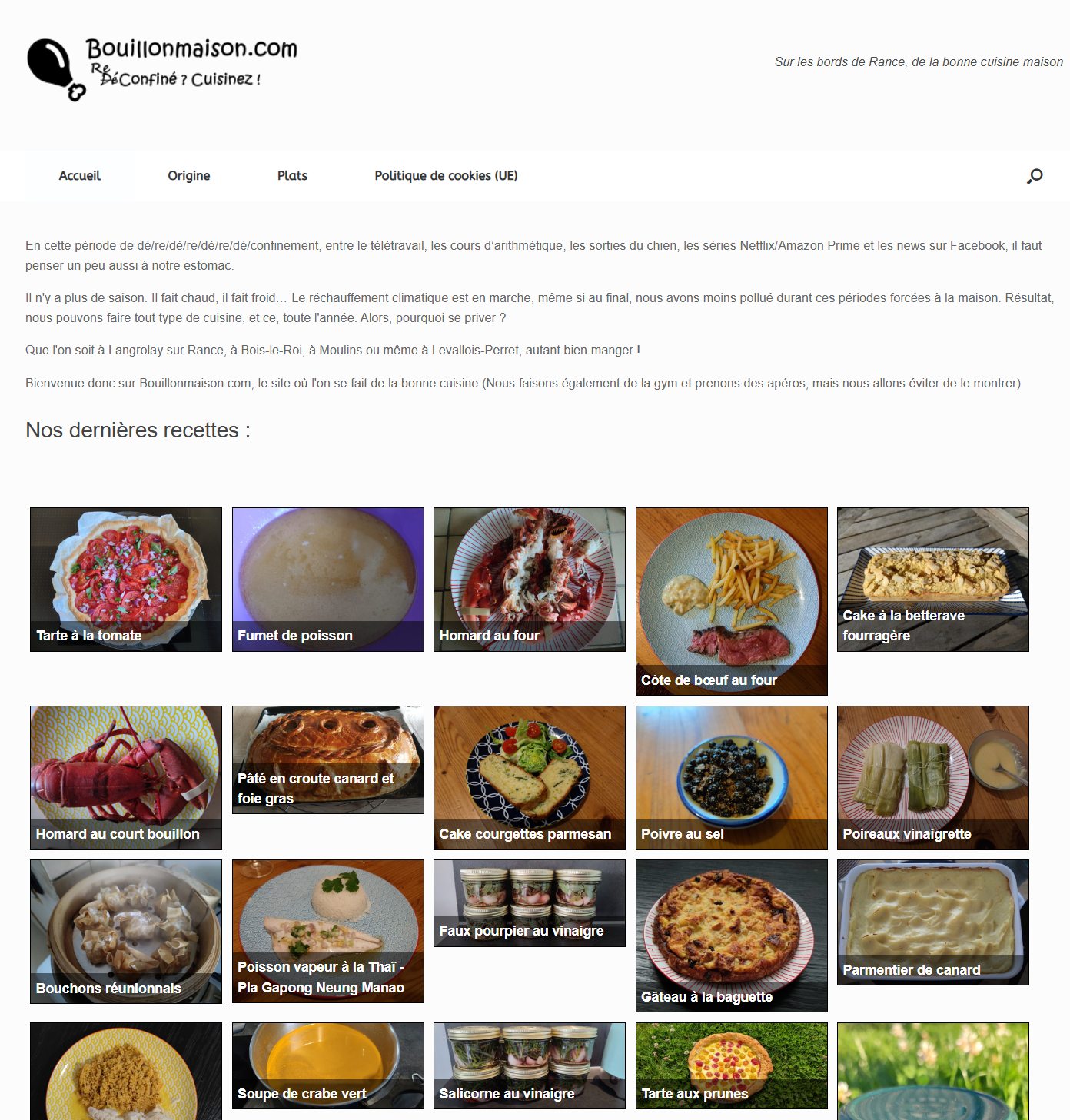 2011 : lancement de BouillonMaison.com (vite abandonné)
2020 : le site est relancé (merci le confinement !)
2026 : changement de serveur, l'occasion de refaire le site !
Bienvenue sur le nouveau https://www.bouillonmaison.com !
#cuisine #food #instafood #cuisinemaison #yummy