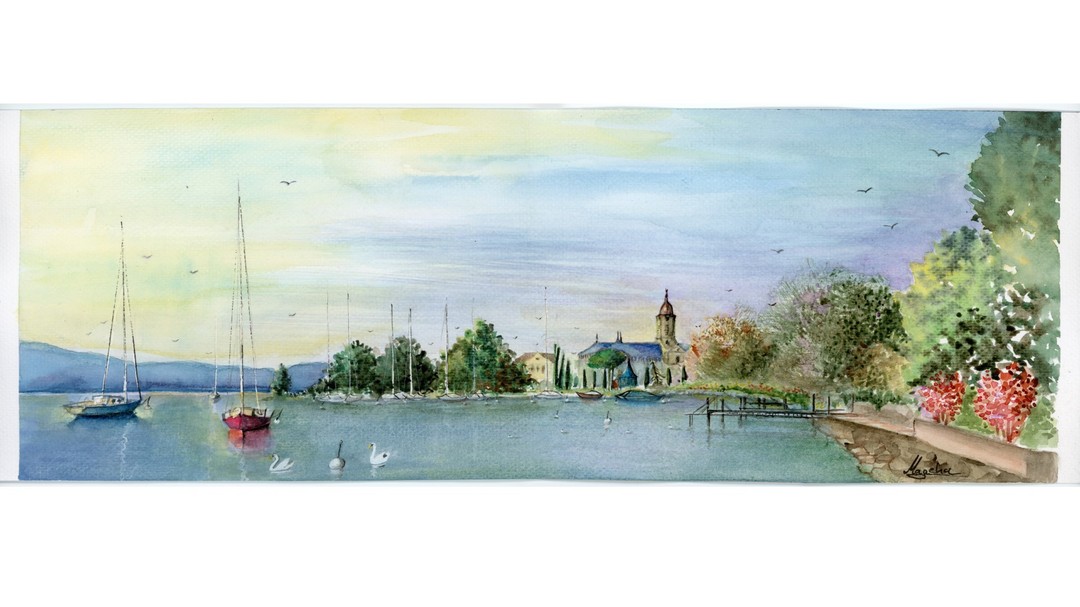 Beau souvenir de promenade. Je continue d'aprécier la vue magnifique autour du lac.
Nice walk down memory lane. I keep enjoying the beautiful view around the lake.
#watercolor #aquarelle #morges #vaud #lacleman #switzerland