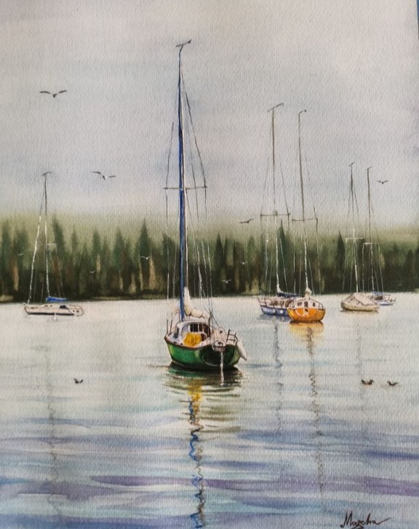 Belle vue depuis Morges. Sujet du cours de cette semaine
Nice view from Morges. Topic for this week's class
#morges #watercolor #aquarelle #bateau #boat