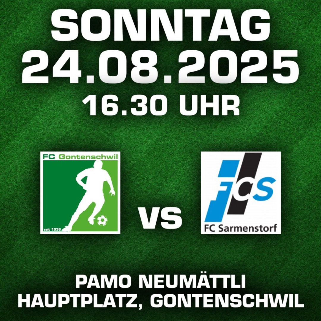 Heute steht das erste Heimspiel an. Zu Gast ist der @fcsarmenstorf
Anpfiff auf dem Neumättli um 16:30 Uhr⚽️
🟢⚪️
#fcgontenschwil #gontenschwil #heimspiel Heute steht das erste Heimspiel an. Zu Gast ist der @fcsarmenstorf
Anpfiff auf dem Neumättli um 16:30 Uhr⚽️
🟢⚪️
#fcgontenschwil #gontenschwil #heimspiel