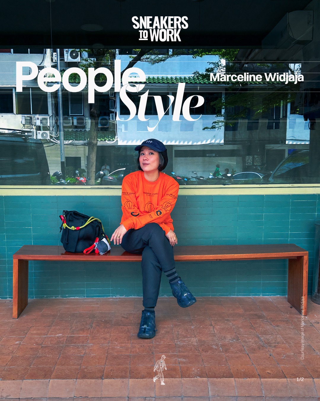 Meet Marceline Widjaja, better known as Cepi. A creative soul, traveler, one of the “suitcase sisters” behind Bags City, and Chief Branding Officer at @bagasi.destinasi Cepi’s daily wear is all about making a statement that reflects her personality. Her style? A modern active look: long-sleeve tee paired with hiking pants, TTT cord earflap cap, and sneakers. It’s a look that reflects her way of working: practical, creative, and always on the go. #peoplestyle #SneakersToWork Here’s what she’s wearing:
1. Space Available Upcycled Utopia Long-Sleeve Tee
2. Nike ACG Hiking Pants
3. SSST Mid Calf Socks Slock
4. Cecilie Bahnsen x Asics GEL-TERRAIN MT Meet Marceline Widjaja, better known as Cepi. A creative soul, traveler, one of the “suitcase sisters” behind Bags City, and Chief Branding Officer at @bagasi.destinasi Cepi’s daily wear is all about making a statement that reflects her personality. Her style? A modern active look: long-sleeve tee paired with hiking pants, TTT cord earflap cap, and sneakers. It’s a look that reflects her way of working: practical, creative, and always on the go. #peoplestyle #SneakersToWork Here’s what she’s wearing:
1. Space Available Upcycled Utopia Long-Sleeve Tee
2. Nike ACG Hiking Pants
3. SSST Mid Calf Socks Slock
4. Cecilie Bahnsen x Asics GEL-TERRAIN MT