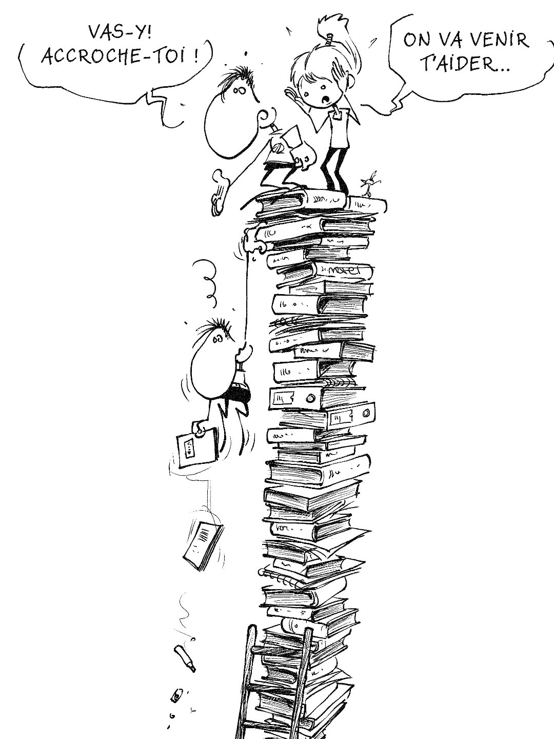 Illustration de François Maret sur le thème du raccrochage scolaire 👩🏻🏫✒️