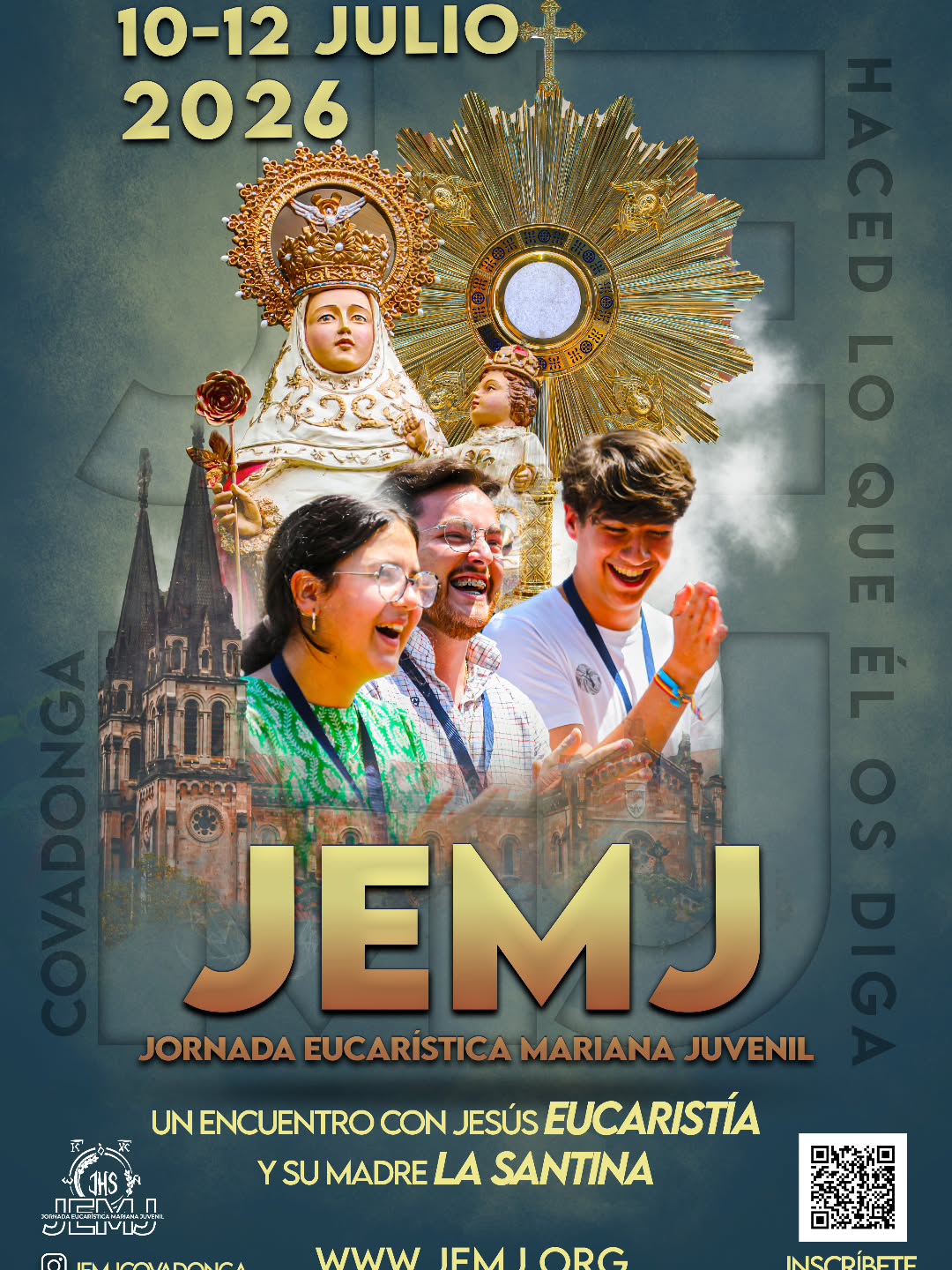 ✨ Ya es oficial ✨
Presentamos el cartel de la JEMJ 2026 🙌
📍 Covadonga
📅 10–12 de julio de 2026
Un encuentro con Jesús Eucaristía y con su Madre, la Santina, para vivir juntos la fe, la alegría y la misión.
💛 Haced lo que Él os diga
🔔 Guarda la fecha… esto acaba de empezar.
#JEMJ2026 #JEMJ #Covadonga #Eucaristía #LaSantina Juventud IglesiaJoven