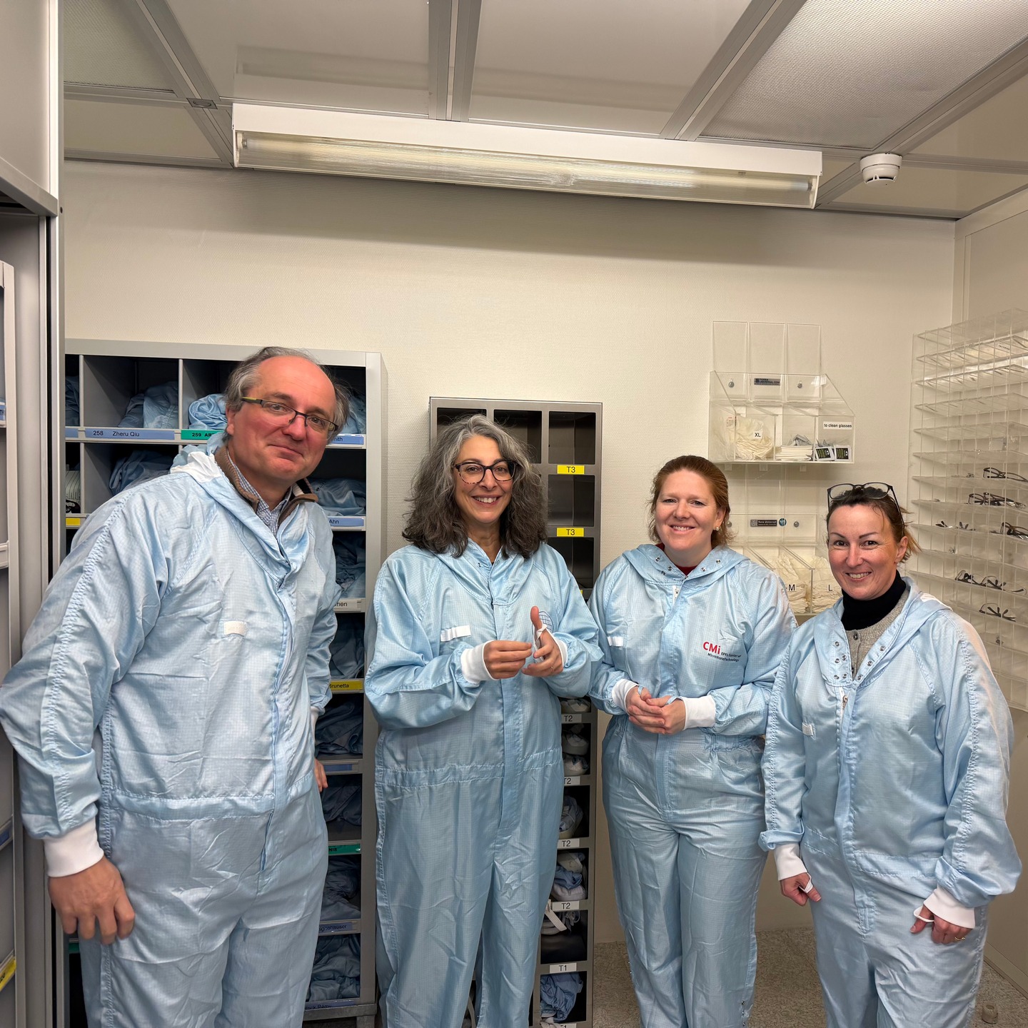 Some members of @skaswitzerland and the EPFL Space Center / @space.innovation teams visited the CMi – Center of MicroNanoTechnology at @epflcampus on February 3.
We had a very interesting one-hour tour led by Cyrille Hibert, Process Engineering Team Leader, including a visit to the cleanrooms and an inside look at the machines and processing equipment supporting microtechnology users.
This visit highlighted how collaboration and knowledge-sharing between EPFL centers and labs are truly fruitful, fostering innovation across disciplines.
📸 Pictured: @jeanpaulkneib, Martine Harmel, Ariane Capt, and Joanna Jermini-Howard during the tour.
🔗 Learn more about CMi: https://www.epfl.ch/research/facilities/cmi/
#EPFL #CMi #MicroNanoTechnology #Cleanroom #EPFLSpaceCenter #SpaceInnovation #SKACH @epfl_espace