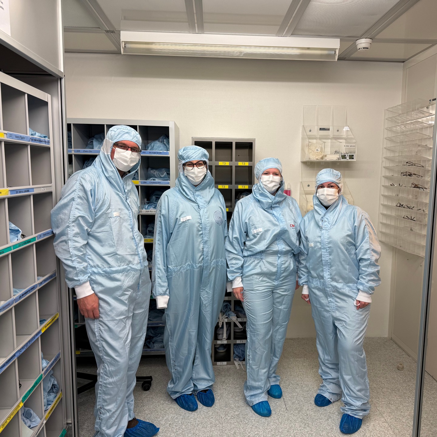 Some members of @skaswitzerland and the EPFL Space Center / @space.innovation teams visited the CMi – Center of MicroNanoTechnology at @epflcampus on February 3.
We had a very interesting one-hour tour led by Cyrille Hibert, Process Engineering Team Leader, including a visit to the cleanrooms and an inside look at the machines and processing equipment supporting microtechnology users.
This visit highlighted how collaboration and knowledge-sharing between EPFL centers and labs are truly fruitful, fostering innovation across disciplines.
📸 Pictured: @jeanpaulkneib, Martine Harmel, Ariane Capt, and Joanna Jermini-Howard during the tour.
🔗 Learn more about CMi: https://www.epfl.ch/research/facilities/cmi/
#EPFL #CMi #MicroNanoTechnology #Cleanroom #EPFLSpaceCenter #SpaceInnovation #SKACH @epfl_espace