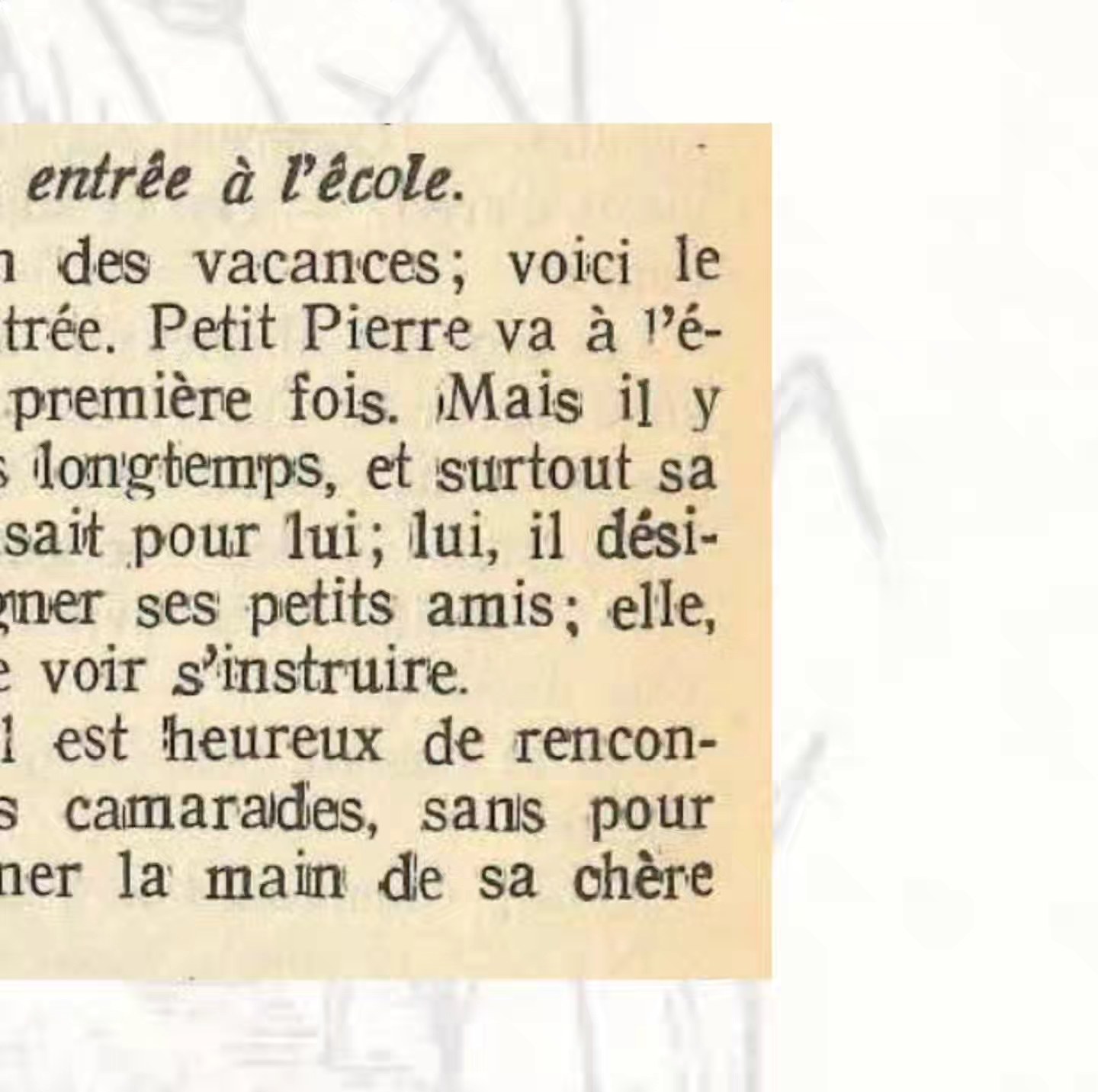 Extrait de L'Ecole Primaire, l'ancêtre de Résonances 📜