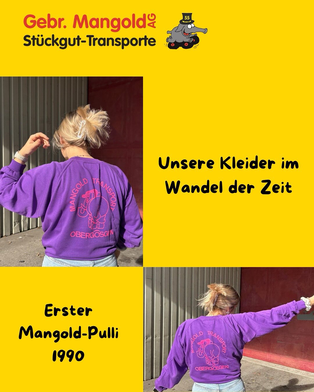Flashback-Friday 🥁
🚀 Wir haben eine kleine Zeitreise durch unser Kleidungsarchiv gemacht - wer kennt das eine oder andere Stück noch? 🐘
Und: wem gefallen die „Retro-Pullis“ von 1990-1993? 🩷💜
Braucht es ein Revival? 🔥
#flashbackfriday #gebrmangoldag