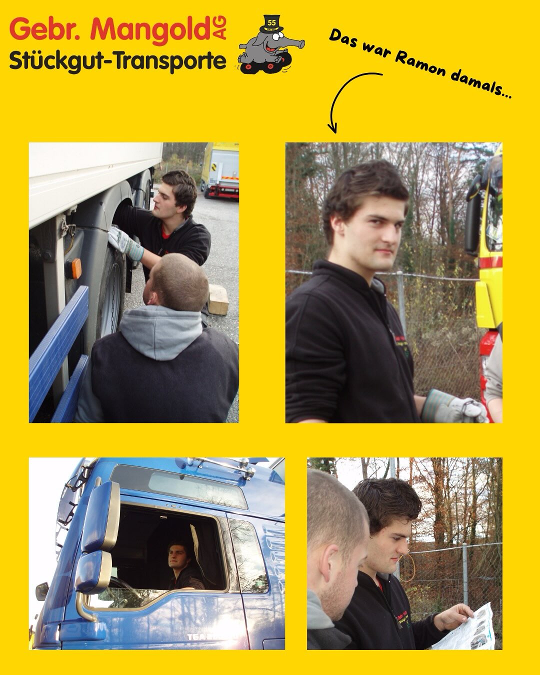 Flashback Friday 🥁
Unser heutiger #flashbackfriday führt uns in die Lernendenausbildung. Ramon hat 2008 mit seiner Lehre als Lastwagenführer EFZ gestartet und ist heute als Ausbildner bei uns tätig. 🐘
Stellvertretend für alle unsere Ausbildner bedanken wir uns bei Ramon für seine Arbeit! So kann eine Karriere bei der Gebr. Mangold AG aussehen. 🏆🚚💨