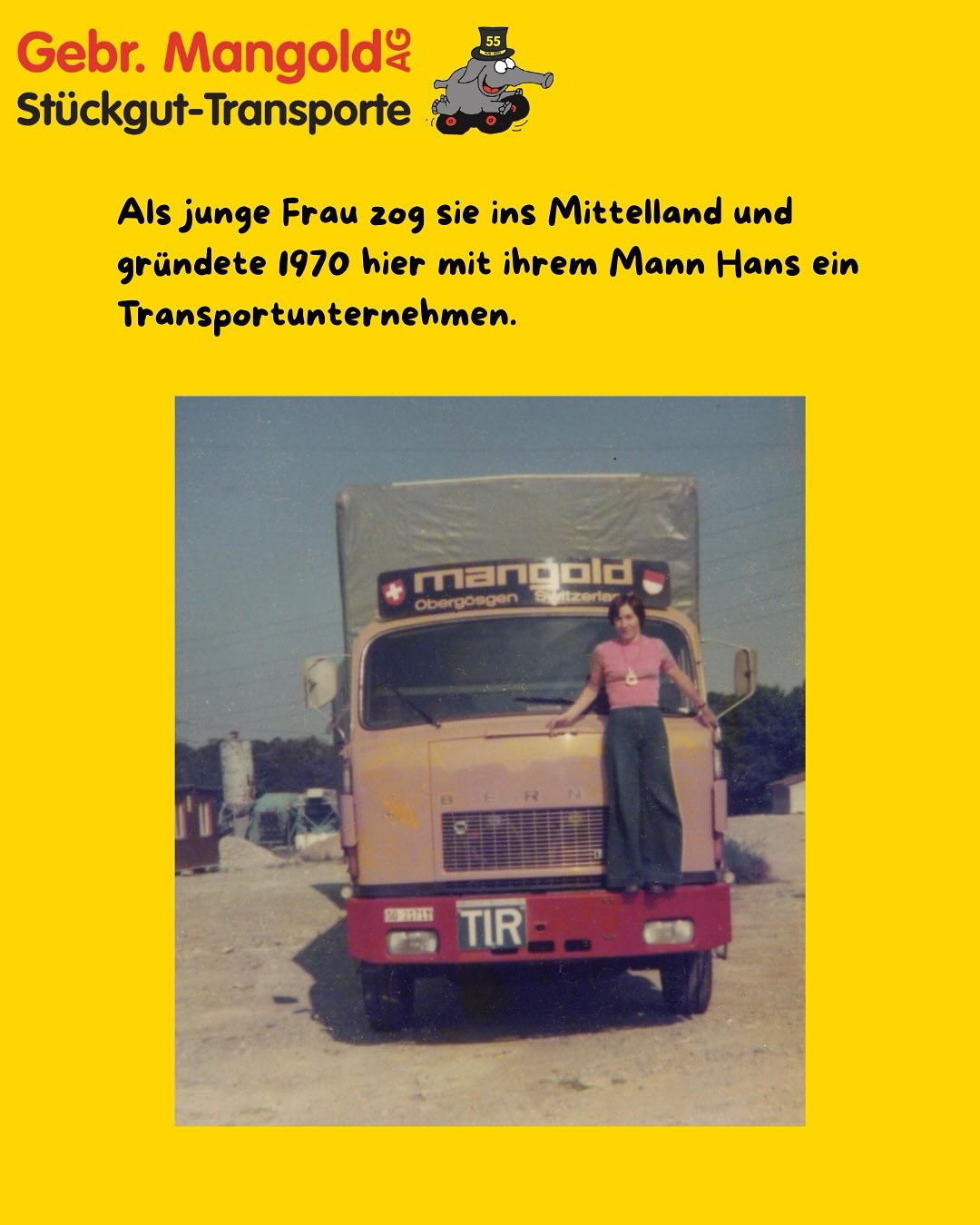 Flashback-Friday 🥁
Unser heutiger Flashback-Friday führt uns zurück ins Jahr 1944 in den Kanton Thurgau. 🍎 Unsere Firmengründerin Rosmarie Mangold wächst in Erlen, TG auf.
Die Blache vom neuen FZ 39 soll eine Hommage an diese Herkunft sein. 🚚
#flashbackfriday#gebrmangoldag#omimangold#erlen#thurgau