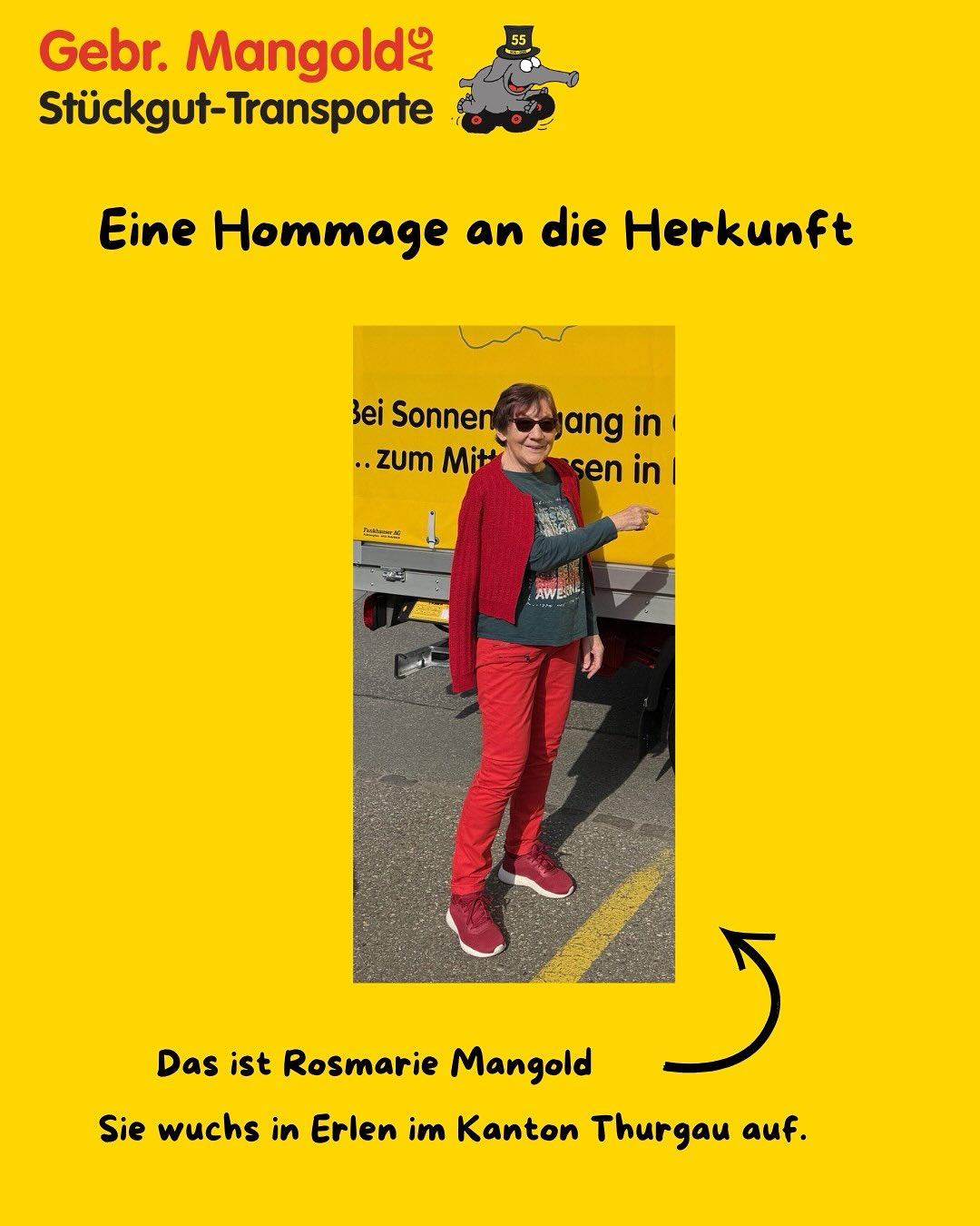 Flashback-Friday 🥁
Unser heutiger Flashback-Friday führt uns zurück ins Jahr 1944 in den Kanton Thurgau. 🍎 Unsere Firmengründerin Rosmarie Mangold wächst in Erlen, TG auf.
Die Blache vom neuen FZ 39 soll eine Hommage an diese Herkunft sein. 🚚
#flashbackfriday#gebrmangoldag#omimangold#erlen#thurgau