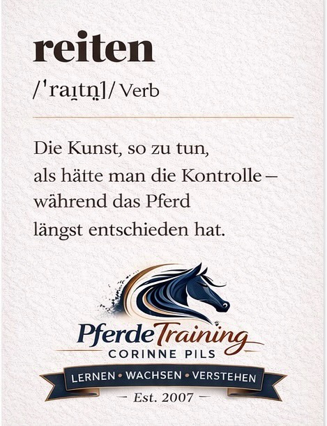 Alles unter Kontrolle… Wirklich?Man denkt, man hat alles im Griff……bis das Pferd anderer M....