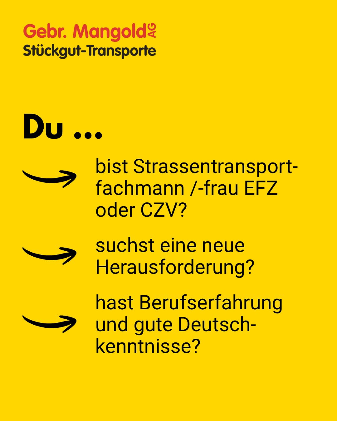 Wir suchen DICH! 🫵🏼
Bist du auf der Suche nach einer neuen Herausforderung? Dann melde dich noch heute bei uns! 🚚🐘