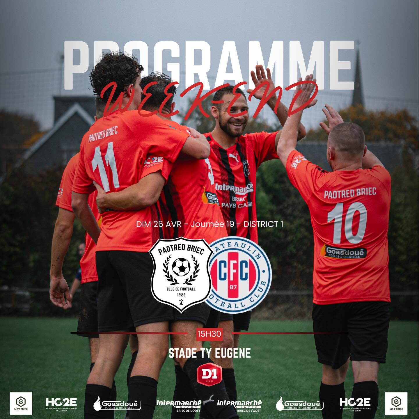 🔴⚫ Programme du week-end – 19ème journée 👉 Nos équ…