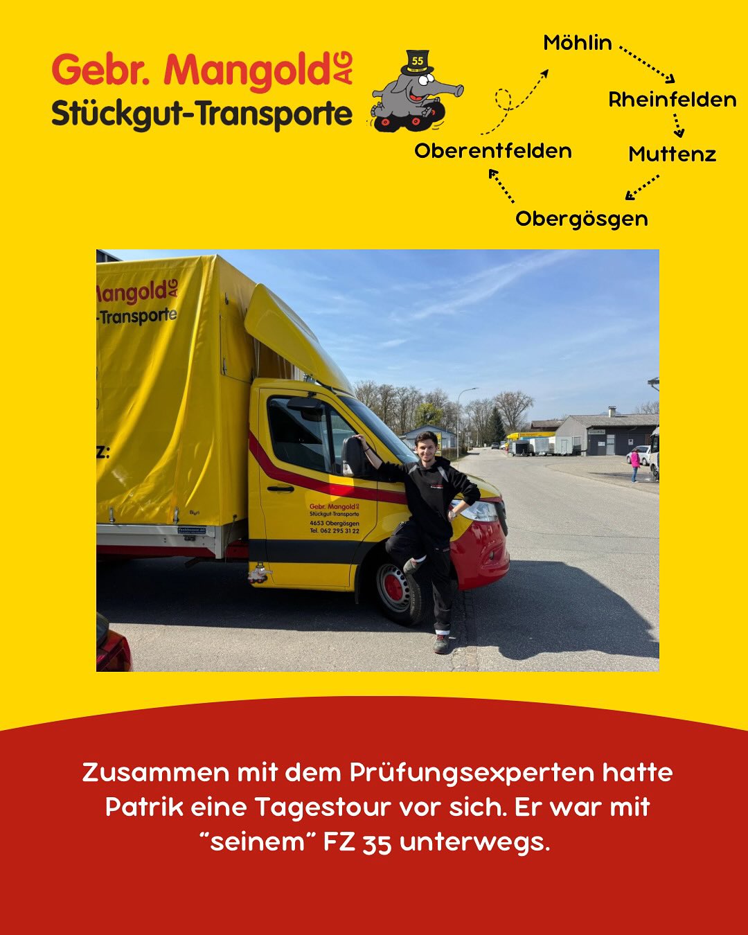 Betriebliche Abschlussprüfung: Check! ✅
Ein wichtiger Schritt auf deinem Weg zum Strassentransportpraktiker EBA ist gemeistert. Wir sind stolz auf Dich, Patrik. 👏 🐘
👉 Die Lernenden von heute sind die Profis von morgen. 🚚
#strassentransport #transportundlogistik #ausbildung #gebrmangoldag