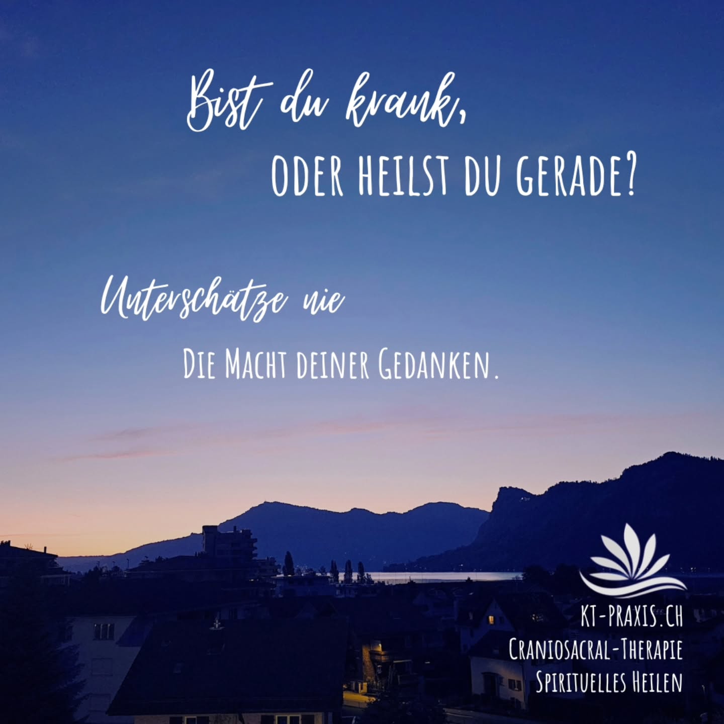 KT-PRAXIS für ganzheitliche Gesundheit
www.kt-praxis.ch
Craniosacral-Therapie
Spirituelles Heilen
Für Babys, Kinder und Erwachsene
Ariane C. Joller
Komplementärtherapeutin BZ OdA KT
Grossmatt 3, 6052 Hergiswil NW
+41 79 411 07 61
Abendtermine verfügbar
Termin buchen:
https://book.calenso.com/kt-praxis/a.joller@kt-praxis.ch
Krankenkassen anerkannt
#ktpraxis #craniosuisse #therapie #nidwalden #gesundheit