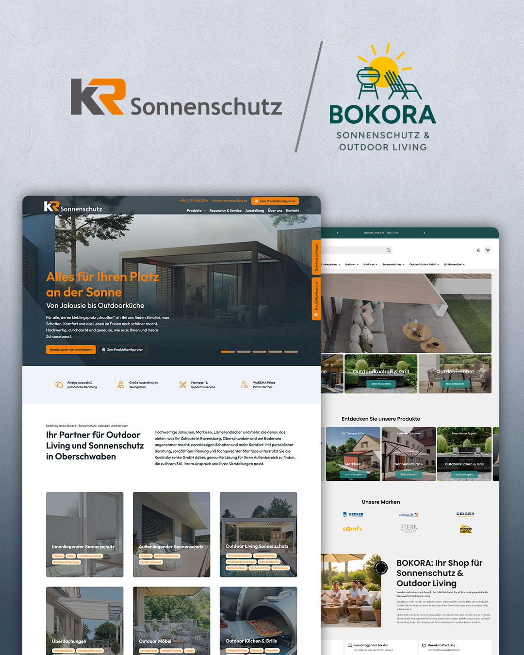 Referenz // KR Sonnenschutz & BOKORA ⛱️☀️
Ob AB3-Roadtrip in die Toskana oder Lunch auf der Terrasse: Wir lieben Sonne. In Sachen Outdoor Living setzt die Koalinsky renko GmbH aus Weingarten aber locker einen drauf. 😎
Deshalb haben wir zwei Markenauftritte gebaut, die einzeln glänzen und zusammen richtig stark sind.
KR Sonnenschutz: persönliche Beratung trifft auf performante TYPO3-Website. 💻✨
BOKORA: eigenständiger Shopify-Shop – klar, intuitiv und ready to grow. 🛒📈
Zwei Welten, ein Gefühl: draußen einfach genießen.
Denn „dusse isch es oifach schee”. 🌄😎
➡️ Mehr über das Projekt erfährst du auf unserer Website. (Link in Bio)
#AB3 #Werbeagentur #Marketingagentur #Fullservice #Tettnang #BadWaldsee #Bodensee #Teamwork #FullserviceAgentur #Branding #Webdesign #Onlineshop #SEO #OutdoorLiving