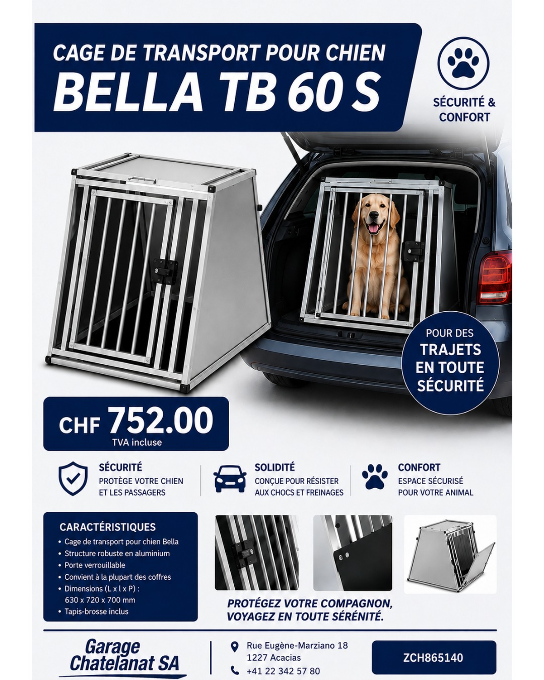 Pour que votre compagnon à 4 pattes vous suive dans toutes vos aventures et en toute sécurité, nous vous proposons cette cage de transport Bella 🐕🚗
Disponible en stock, c'est avec plaisir que nous vous la présenterons lors de votre venue !
